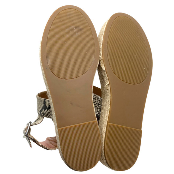 Steve Madden Fifer Sz 9 Flatform Platform Sandals Espadrille Snake Vegan Leather - Picture 9 of 9